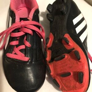 - - Little girls size 1 adidas black/pink baseball cleats